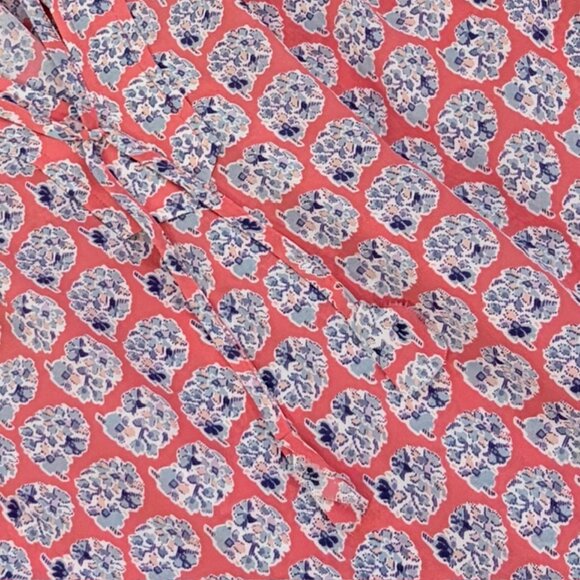 Rebecca Taylor $250 Size 2 XS 100% Silk Amanda Coral Print Sleeveless Tunic Top - Picture 6 of 10